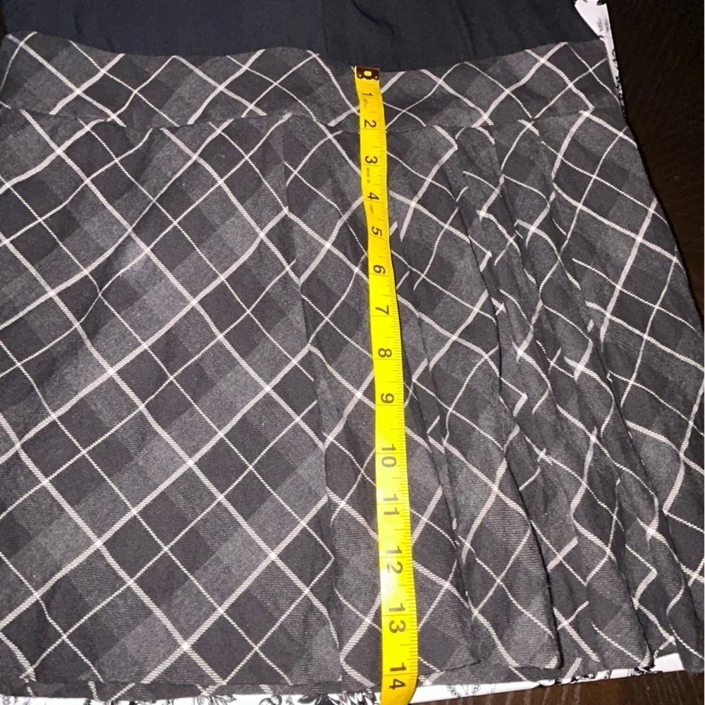 🍀 3 for $25 Rachel Zoe Black Mini Dress w/Pleated Plaid Skirt Size 4 Keyhole